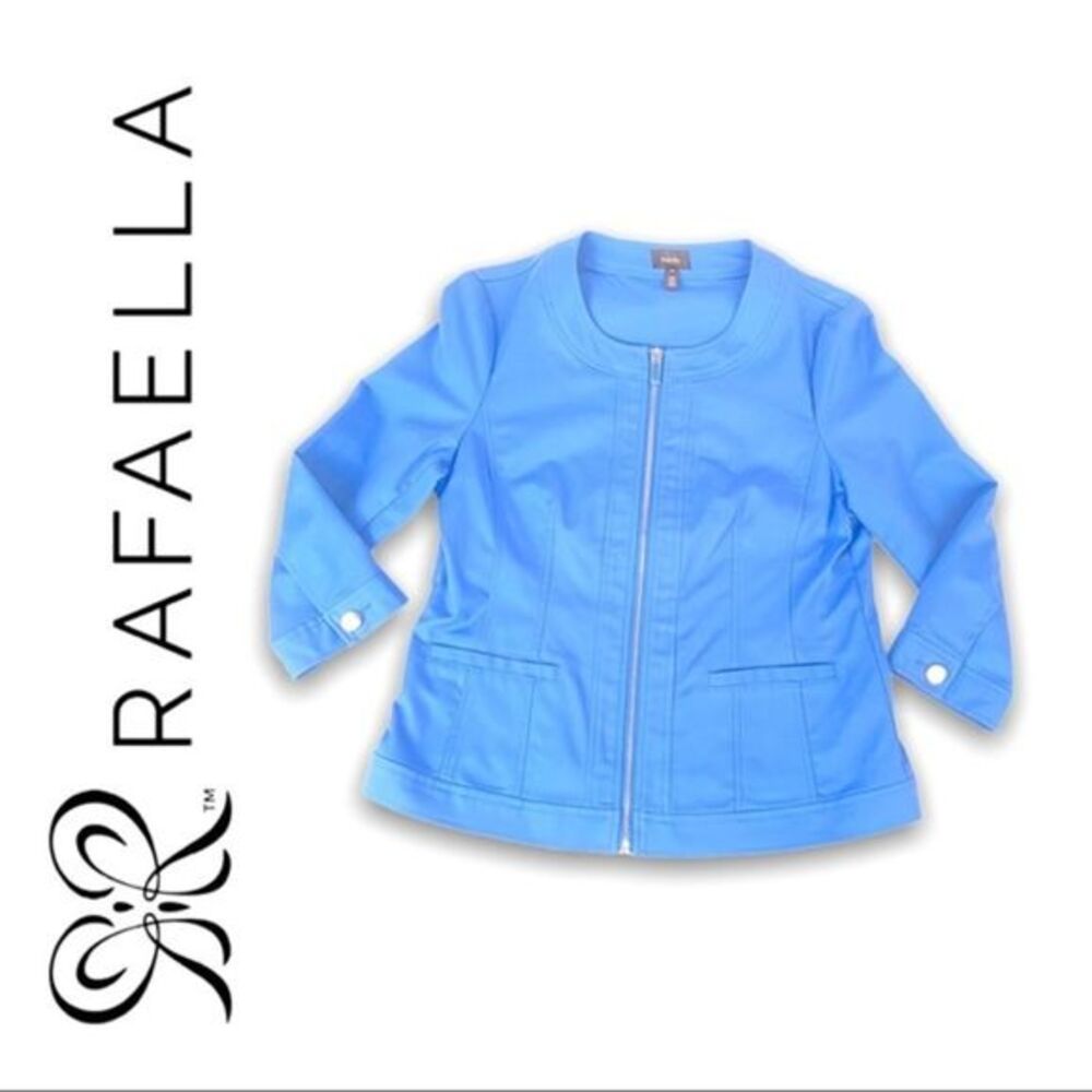 Rafaella Zip Front Jacket Cool Blue Blazer Style